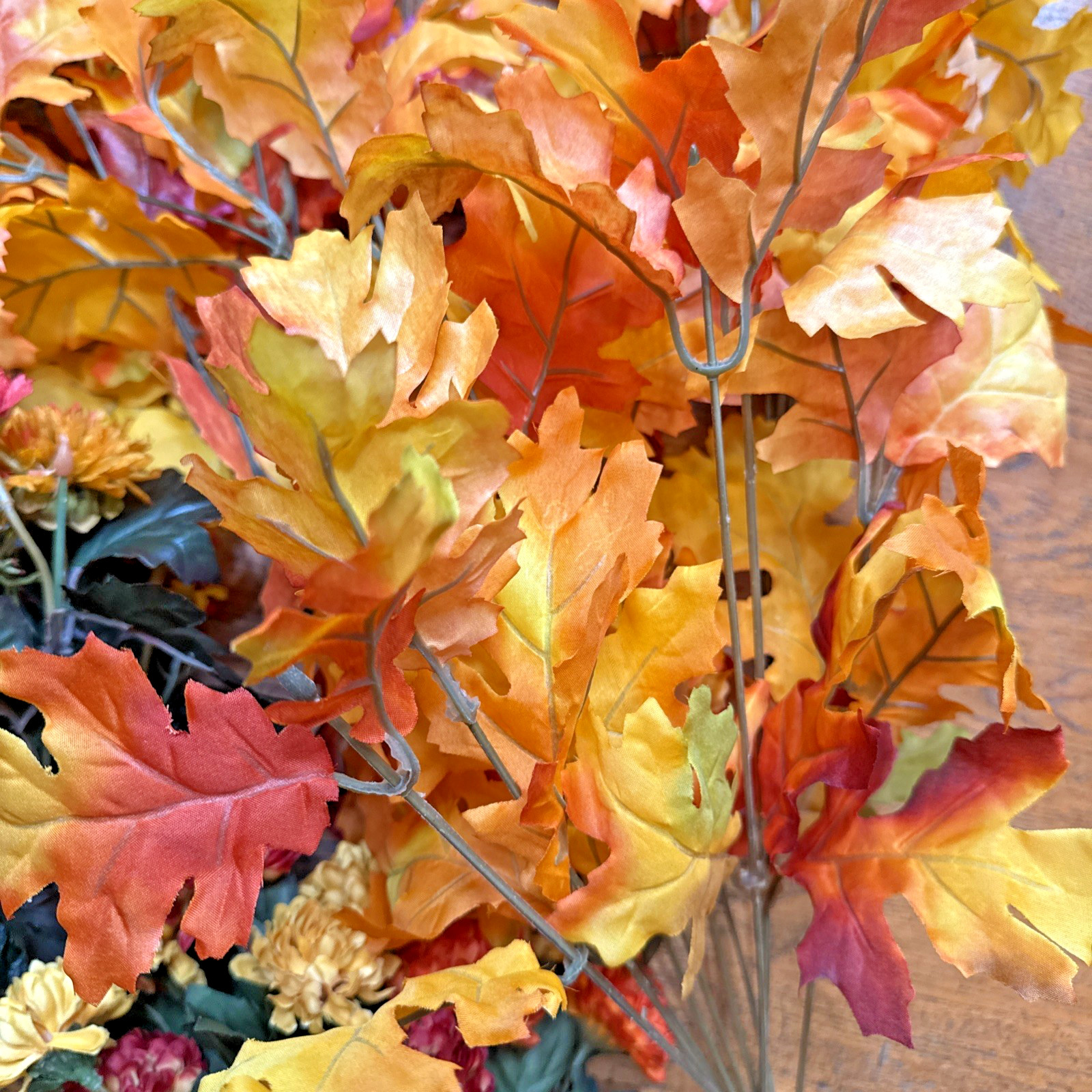 Lot of 14 Fall Floral & Leaf Bouquets – Mums, Sunflowers, Berries – Wreath DIY