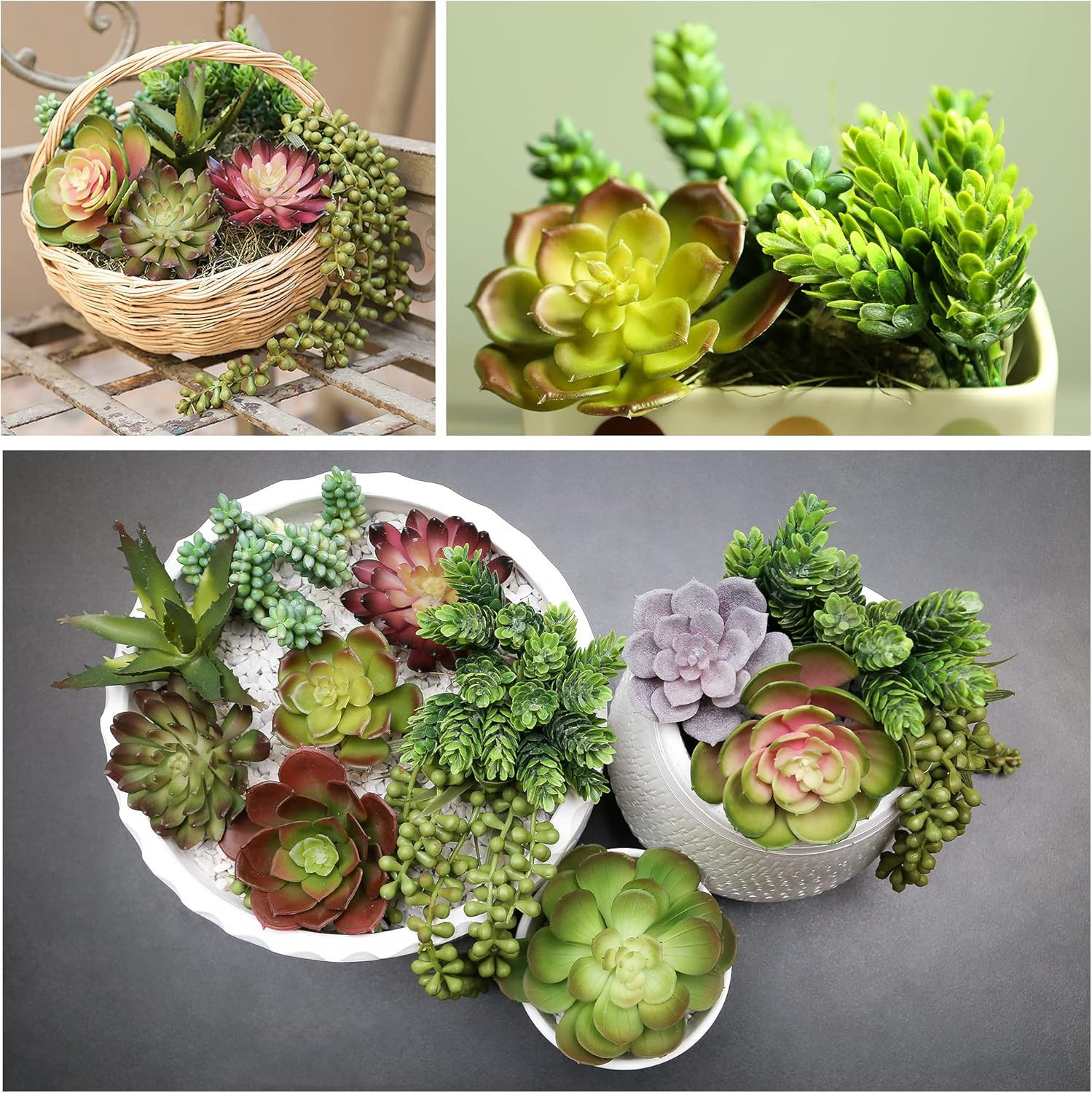 Artificial Succulents Plants Unpotted -14 Pack– Large Fake Succulent Plant Indoo