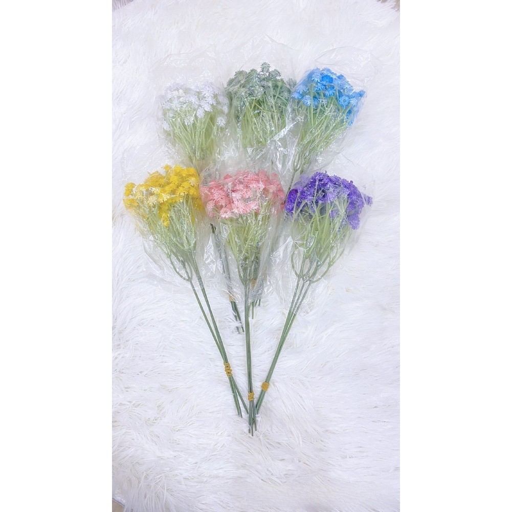 3-Stem Soft PVC Baby Breath Flowers for Wedding Bouquets and Photography Props