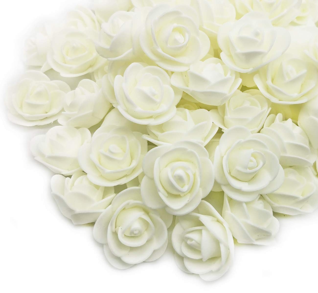 100 PCS Ivory 3CM Mini Fake Roses Artificial Flowers DIY Wedding Bouquets
