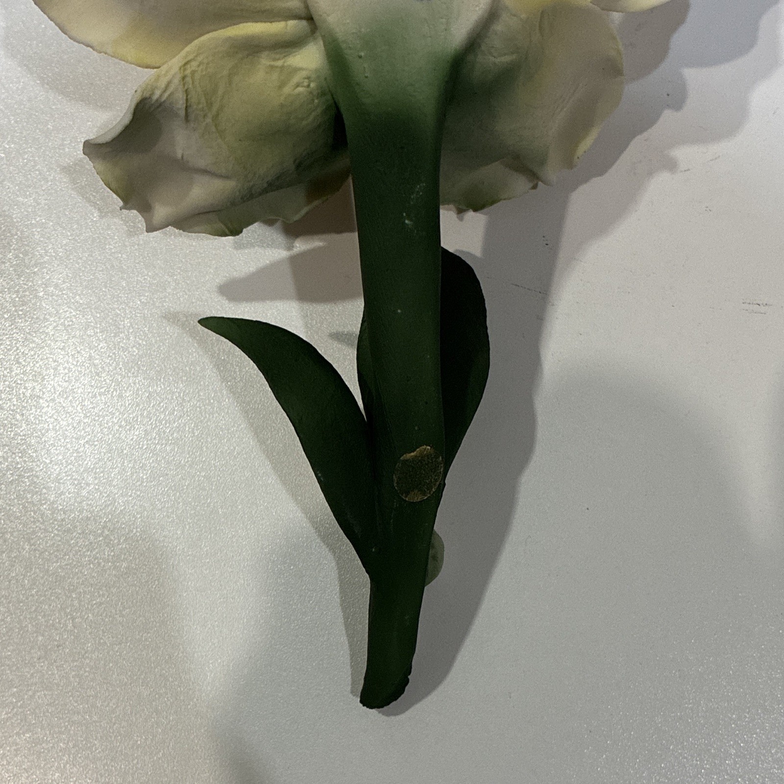 C.E.S.A.R. Capodimonte by Sarrastano Porcelain Artificial White Flower Stem RARE