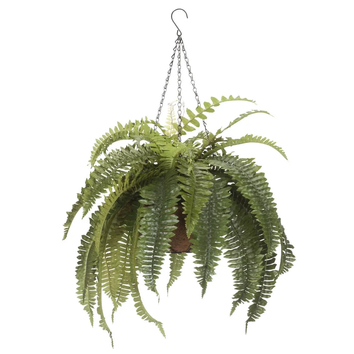 Large Fully Assembled Artificial Fern Indoor/Outdoor Hanging Planter Basket