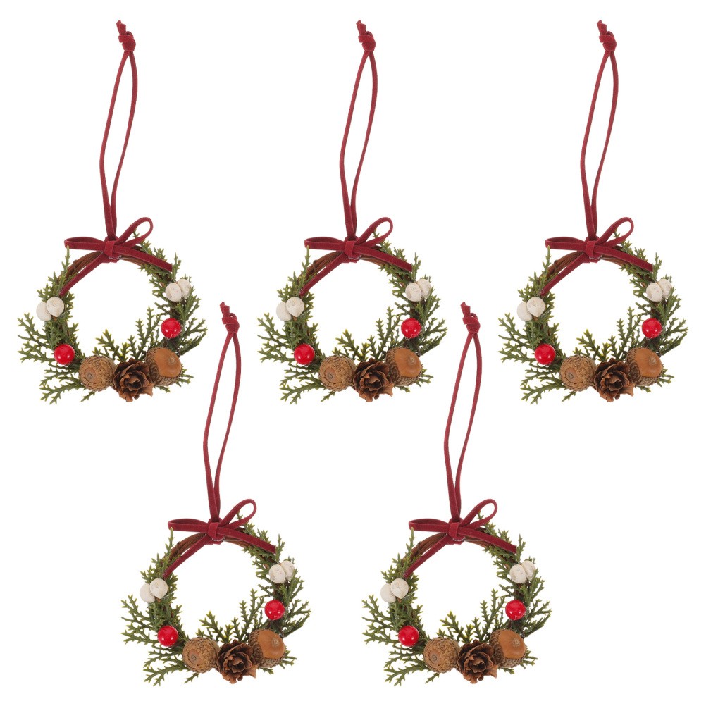 5 Pcs Farmhouse Front Door Decoration Christmas Mini Cabinet Wreaths