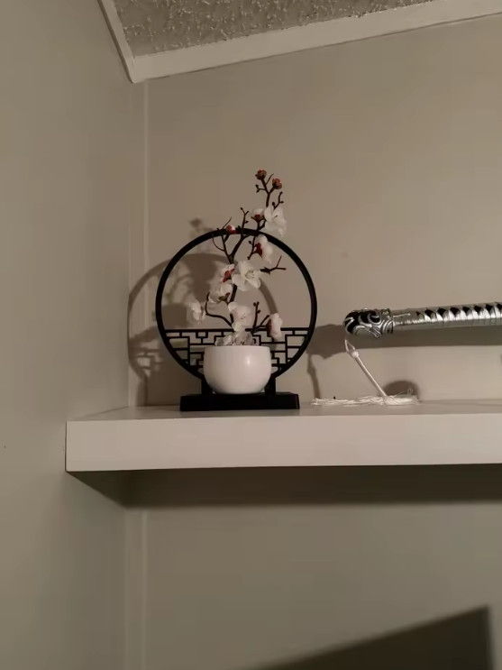 3 Colors Artificial Plum Blossom Bonsai with Screen Base