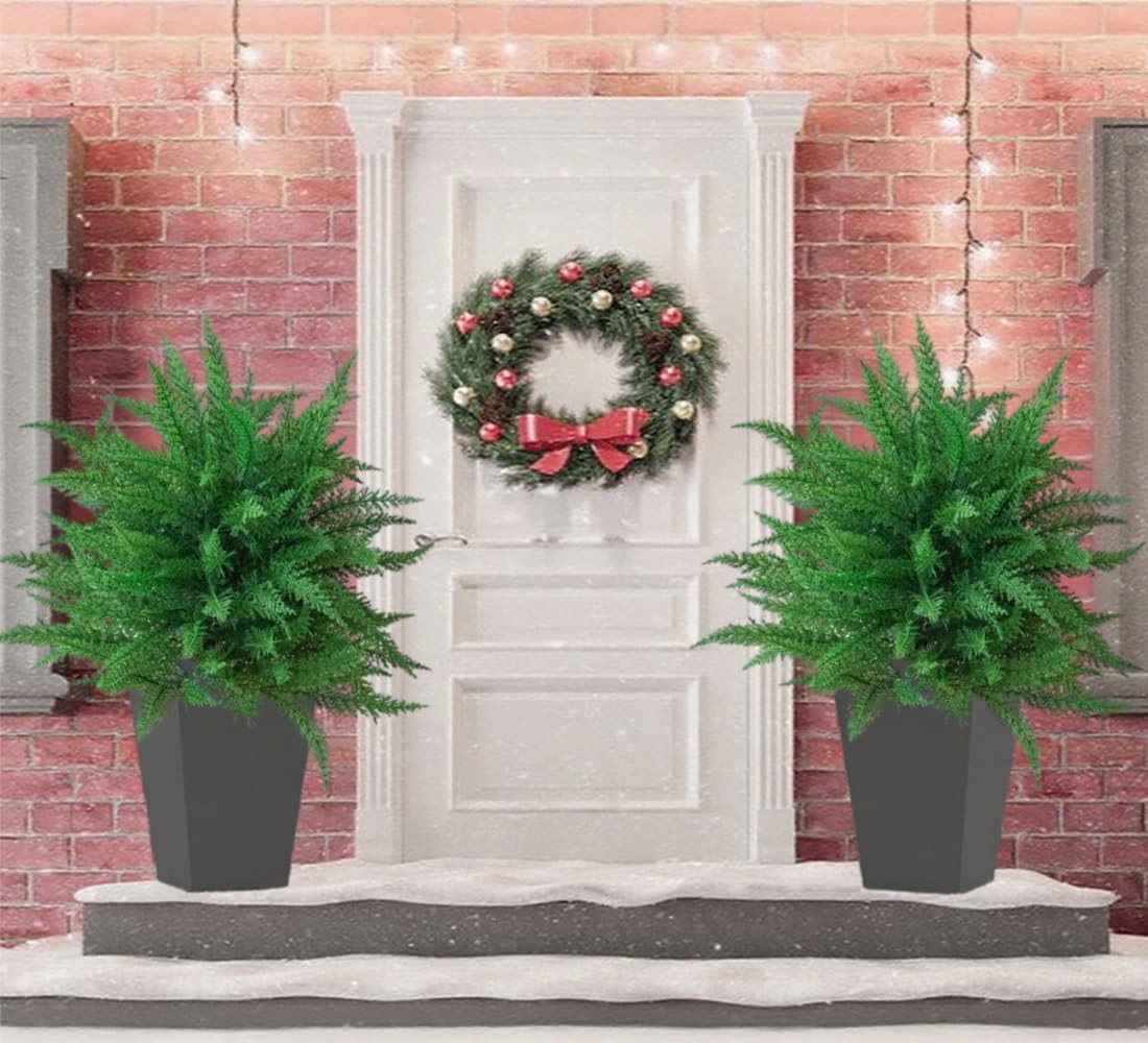 2pcs Artificial Plant with Ground Spike,Artificial Topiary Plant Bushes for I…