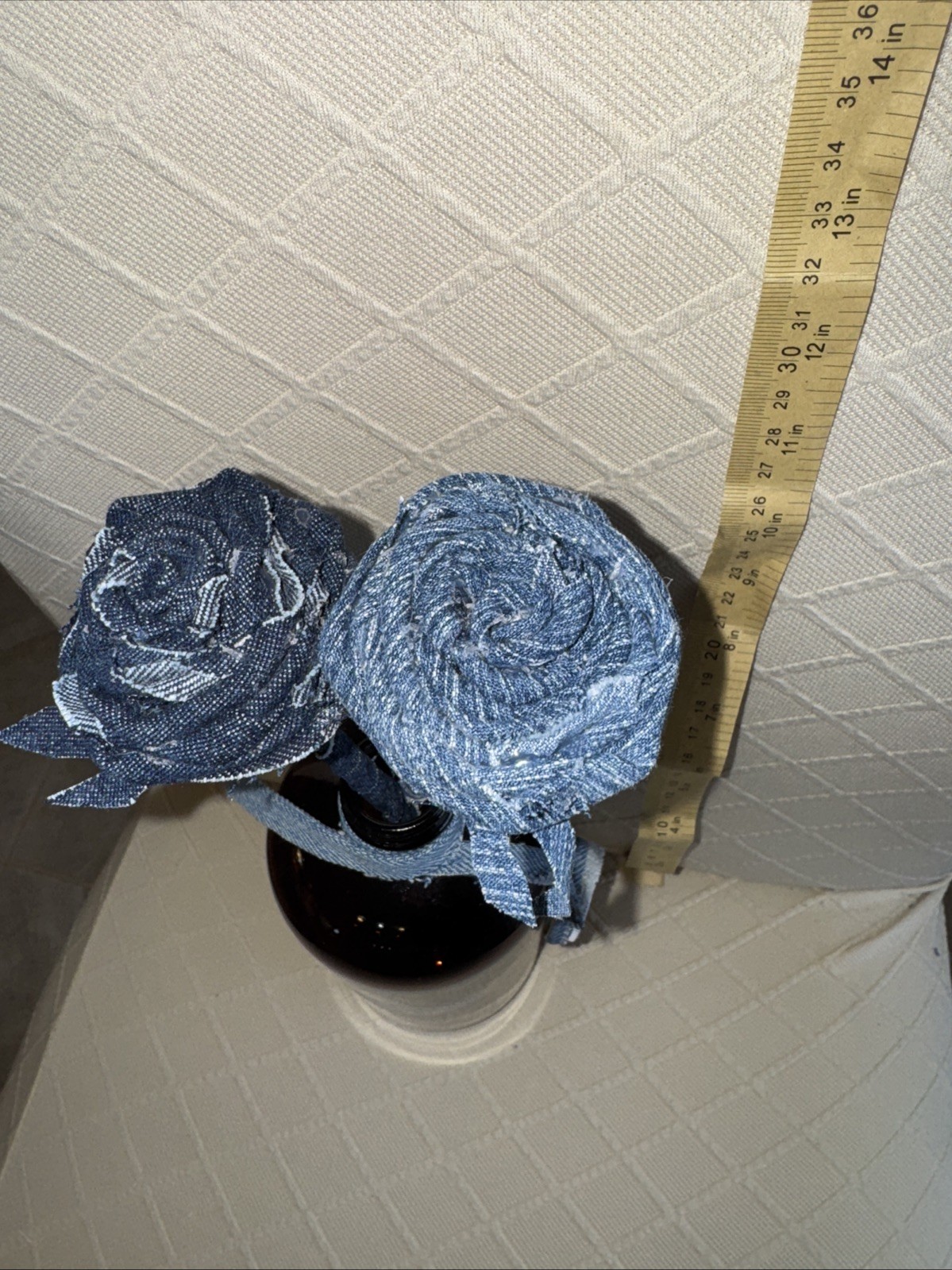 Handmade Denim Roses Flower 2nd Anniversary, Eco, New England Brewing Co Growler