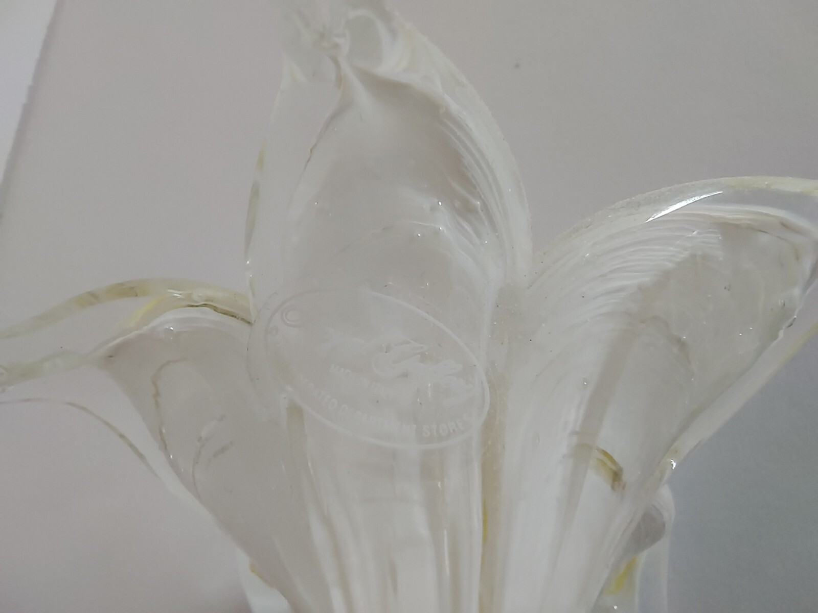 Vintage Royal Gallery YELLOW BROWN WHITE Long Stem Glass Flower *SET 6*