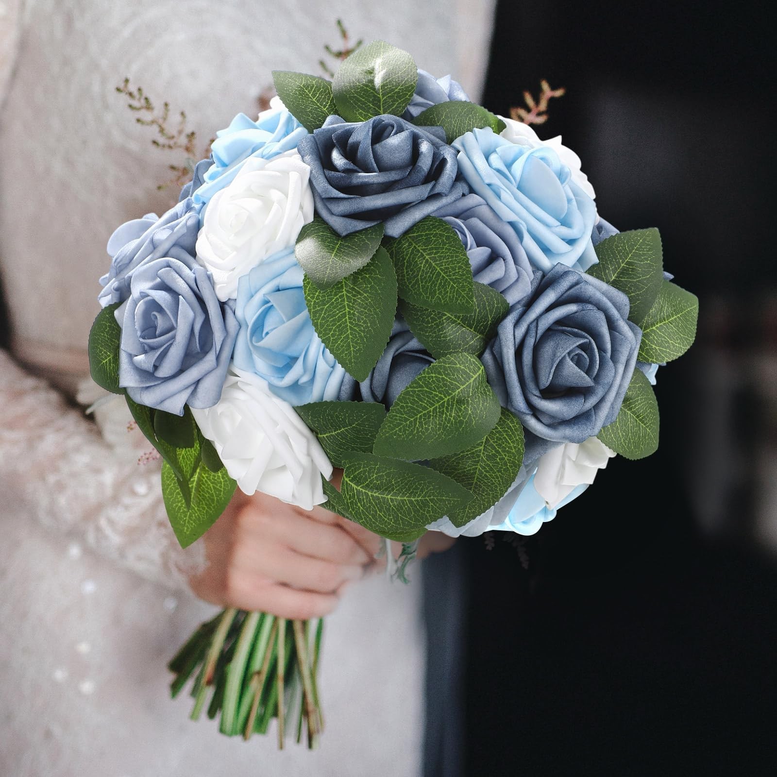 100 Pcs Artificial Foam Rose Flower Faux Bouquet Wedding Fake Rose Gift for M…