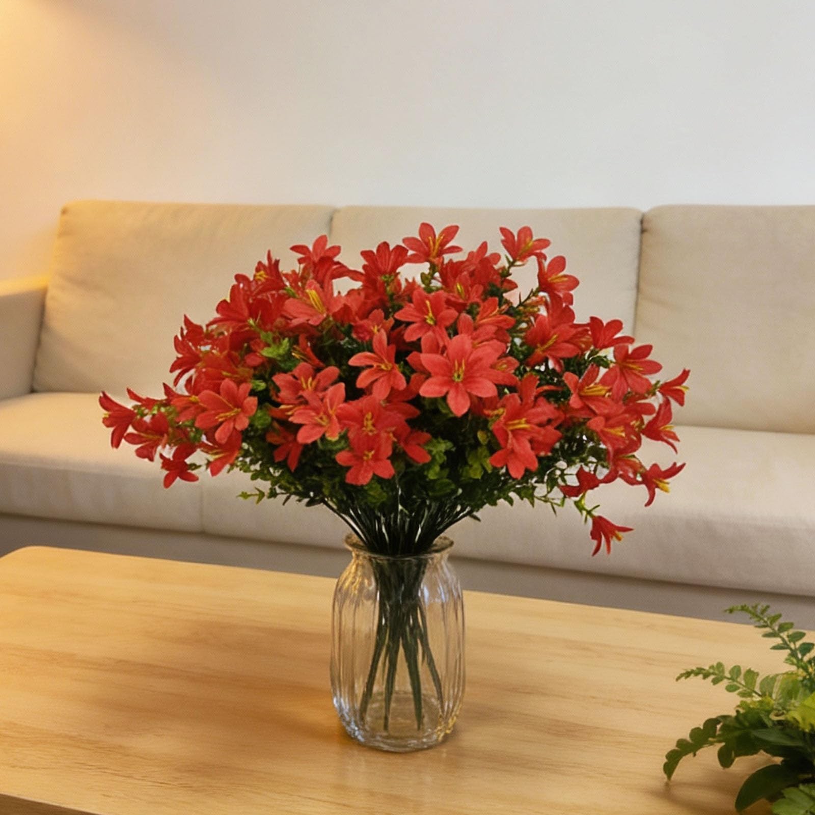 8 Bundles Artificial Flowers, Fake Lilies Silk Flower Plants with 21 Heads pe…