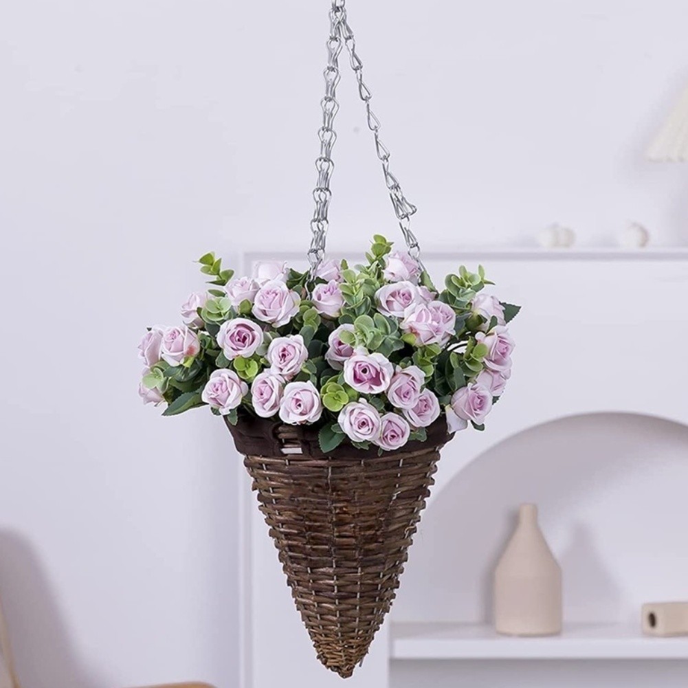 30cm Lightweight Artificial Bouquet Roses Eucalyptus 36g Wedding Decor