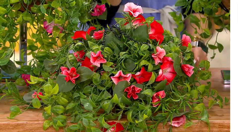 Garden Reflections 14″ Faux Morning Glory Hanging Basket Choose Color M79797