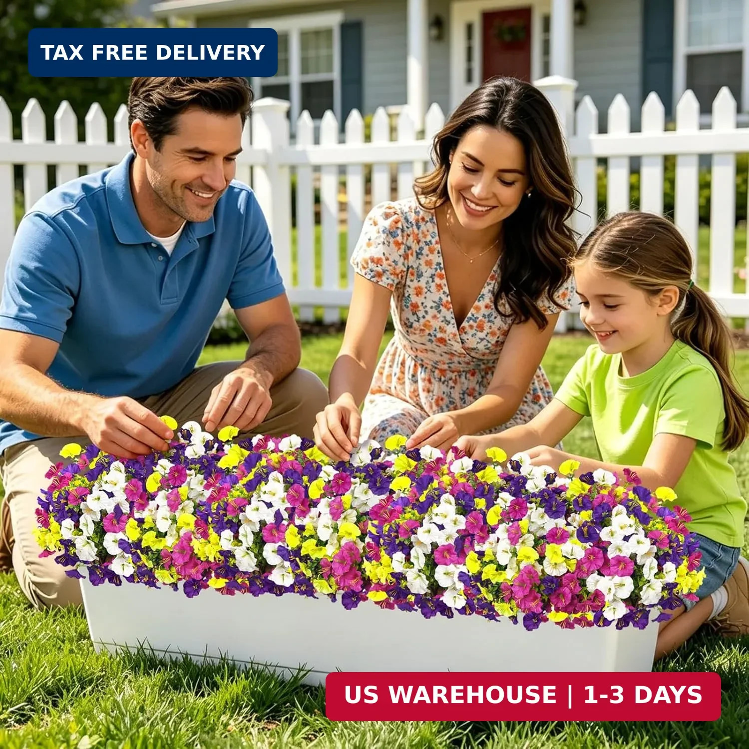 12 Bundles 6 Mixed Artificial Flowers for Outdoors, 336 Blooms UV Resistant Fake