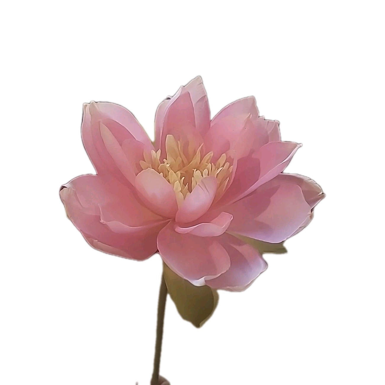 Set Of 8, 25″ Silk Artificial Realistic Pink 9″ Lotus Blossom Flower Decoration