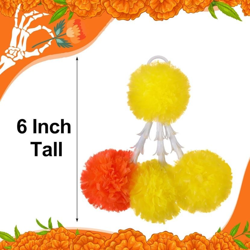 15 Pack Marigold Tuberose Tassels Artificial Flowers for Diwali Indian Wedding