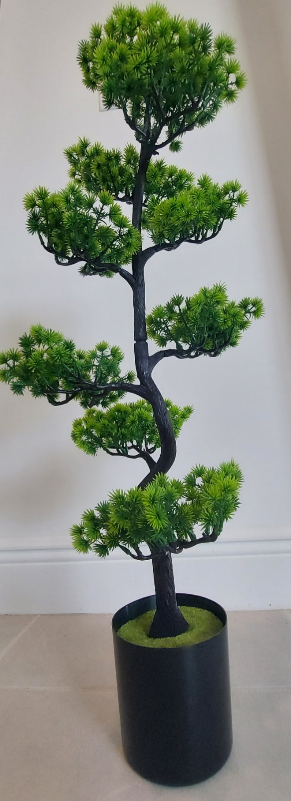 31″ Artificial Large Cedar Bonsai Pine Tree Black Pot Retail $197