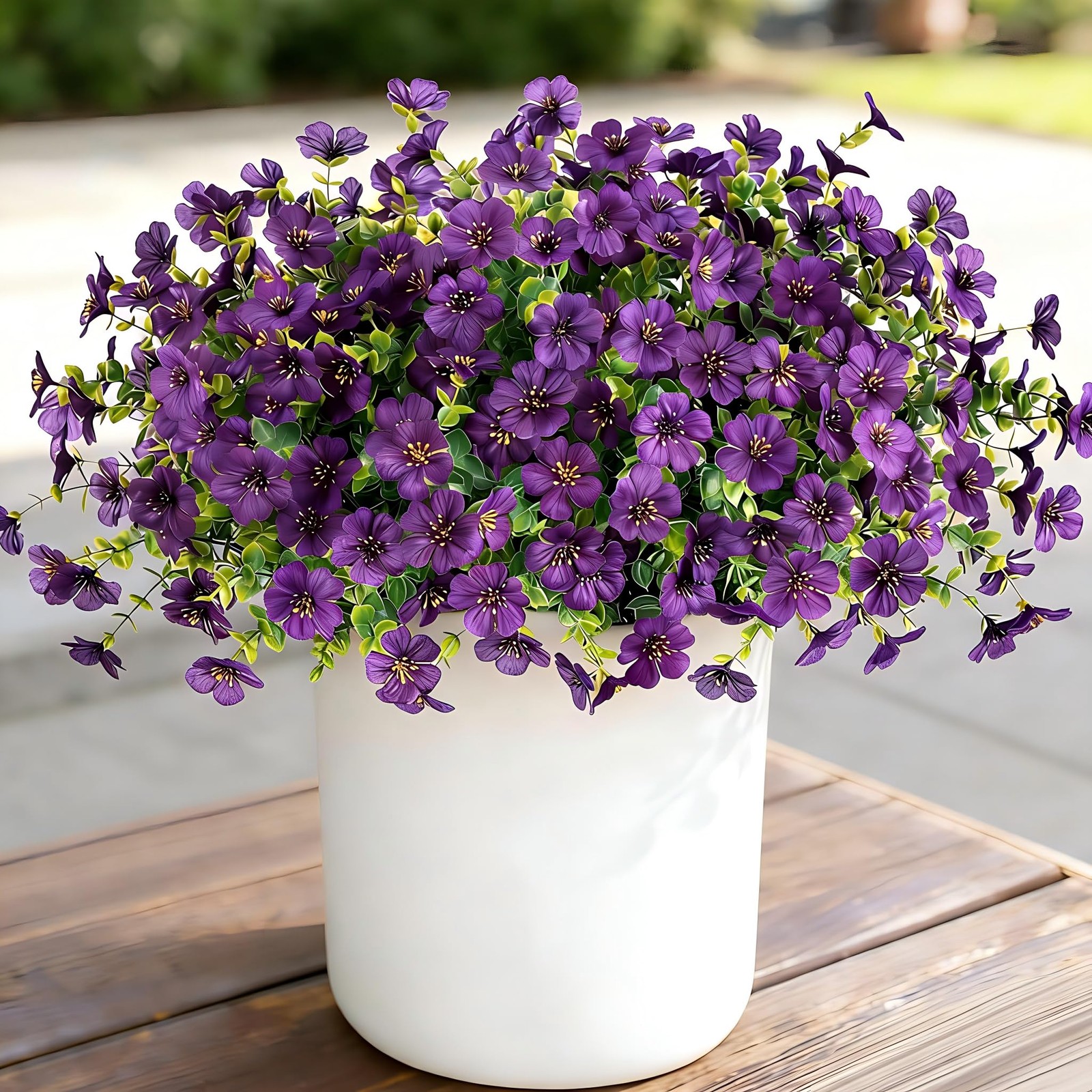 Artificial Flowers 12 Bundles UV Resistant Fake Silk Plants Realistic Outdoor…