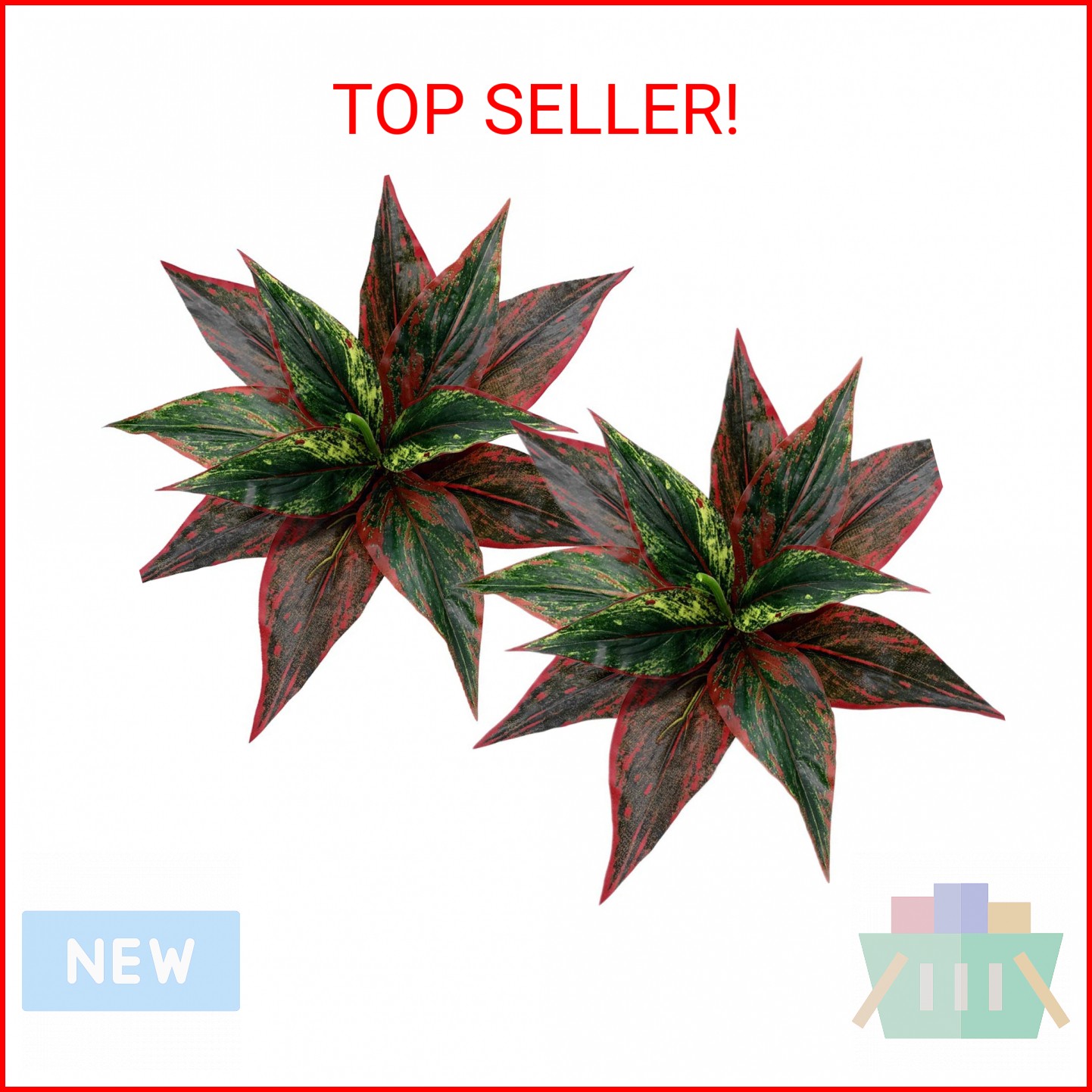 CATTREE Fake Plants Artificial Plant Outdoor Shrubs Faux Grass Plastic Leaves Gr