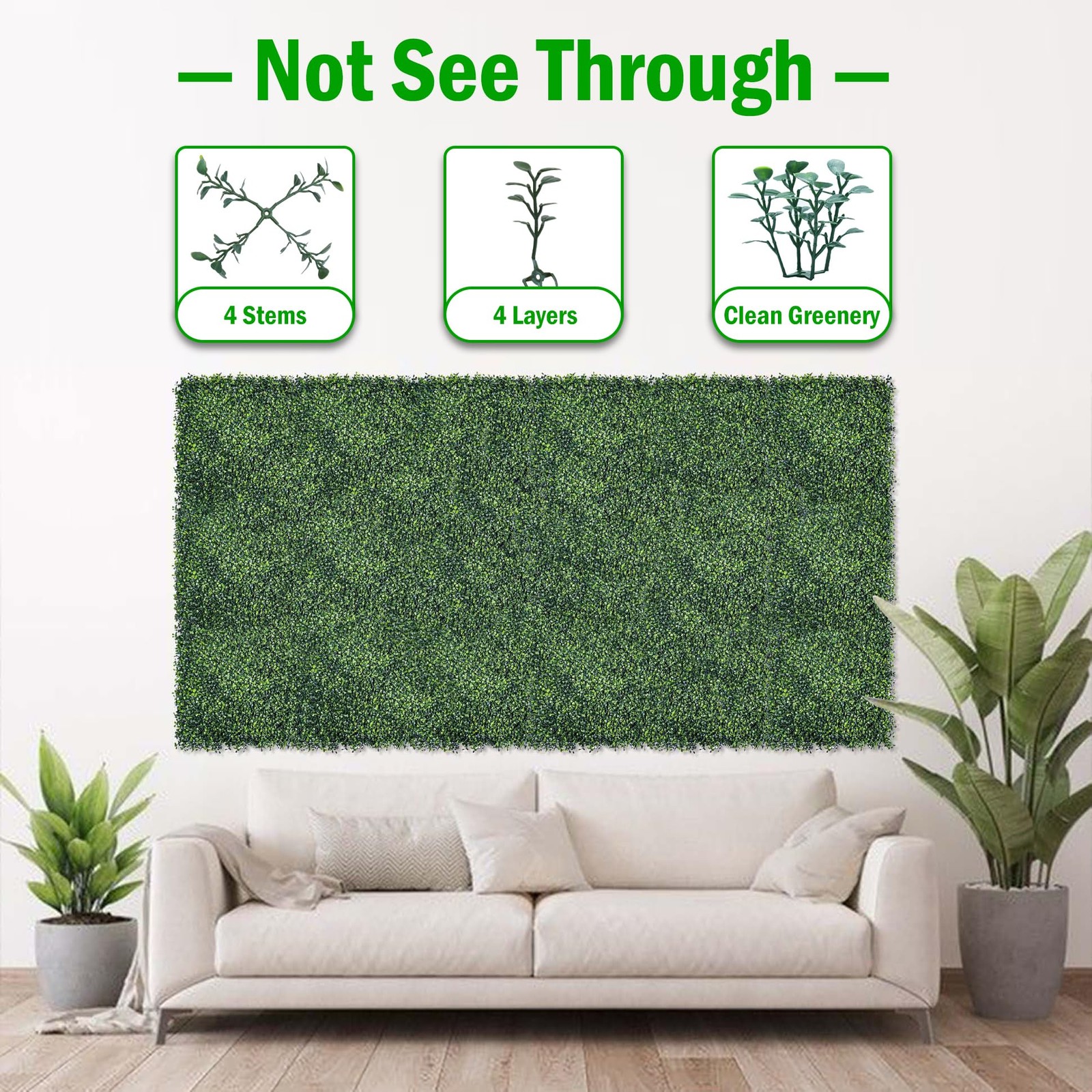 BCBLF 12pc 20×20 Green Boxwood Grass Wall Panels