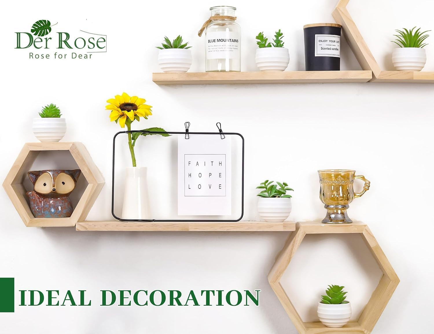 6 Pack Succulents Fake Plants for Bedroom Bathroom Home Decor | Small fake plant