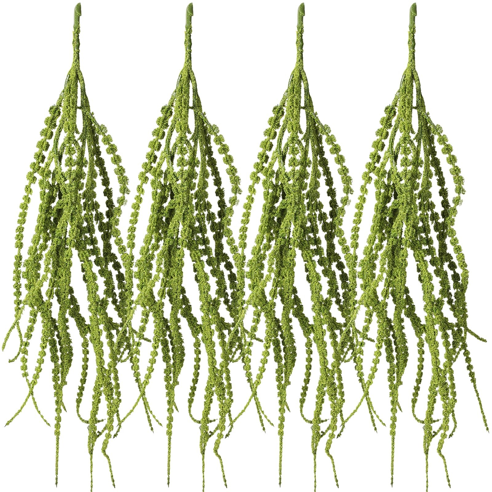 4 Pcs Green 35 Inch Amaranthus Artificial Flower Hanging Plants Faux Amaranth…