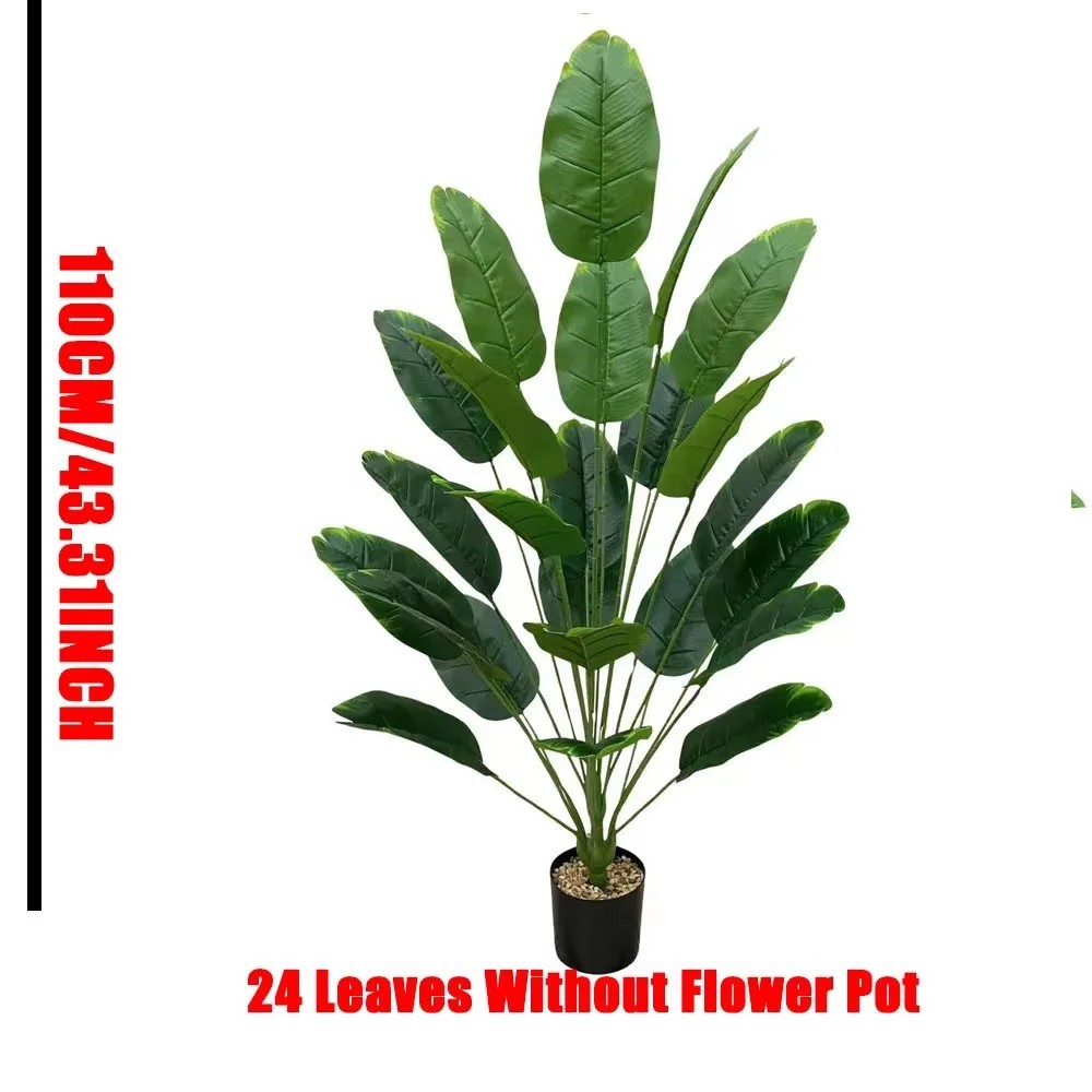 24 Leaf Artificial Banana Plant Large Faux Tropical Green Indoor Outdoor Decor