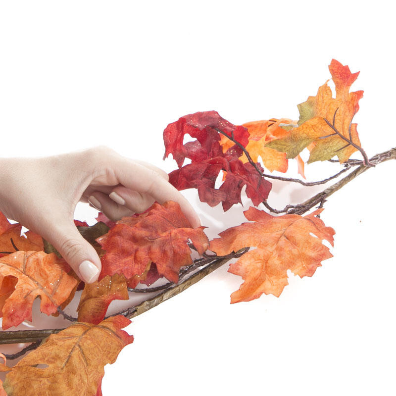 5 Foot Long Sparkling Fall Artificial Maple Leaf Garland