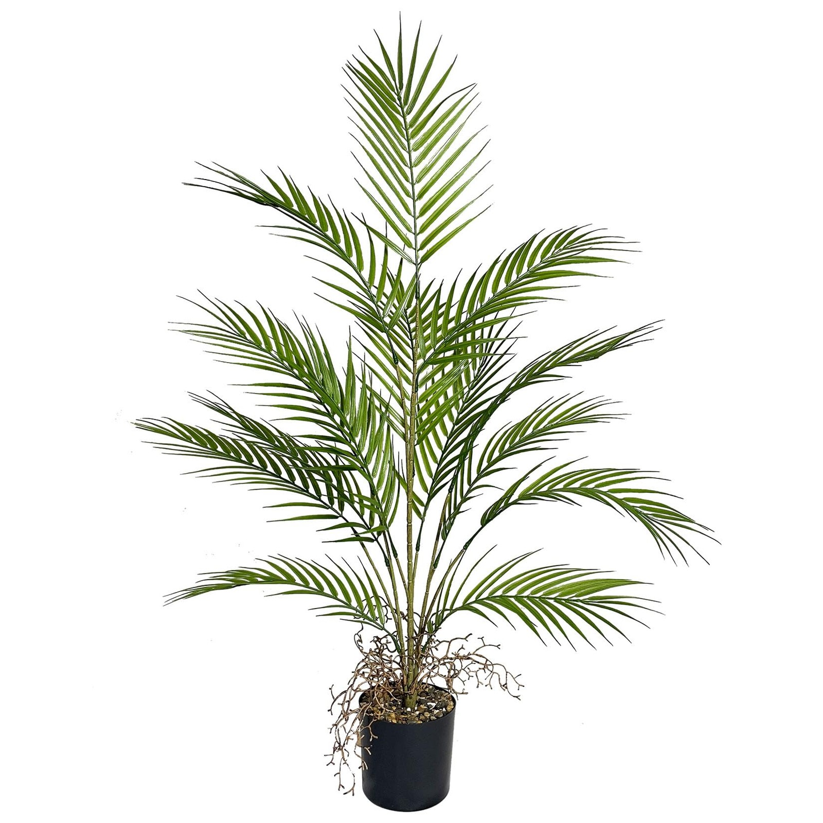 3FT Large Artificial Plants in Pot Fake Palm Tree with Black Tall Planter, Fa…