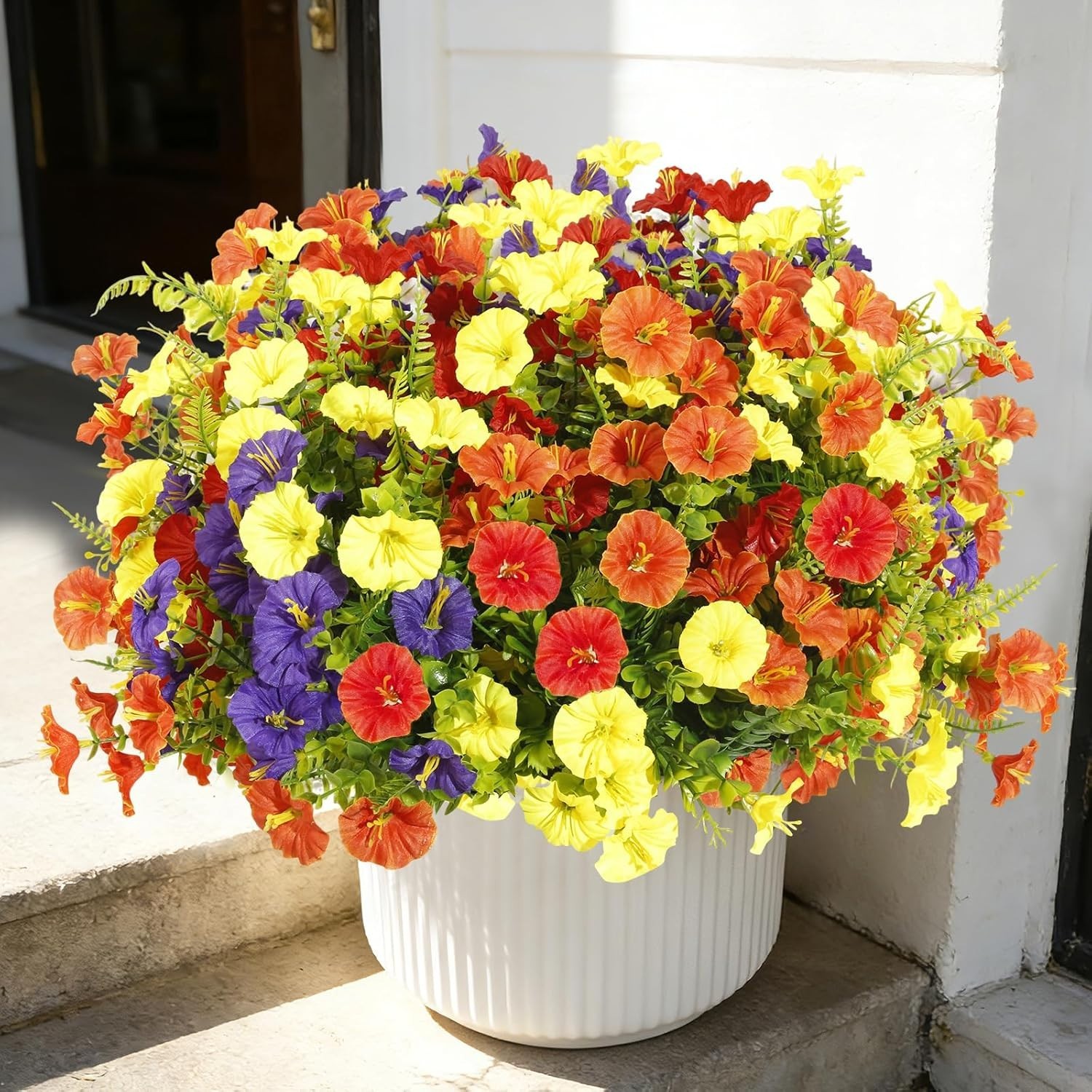 Artificial Morning Glory UV Resistant Outside 36 pcs 4 Colors Garden Artifici…