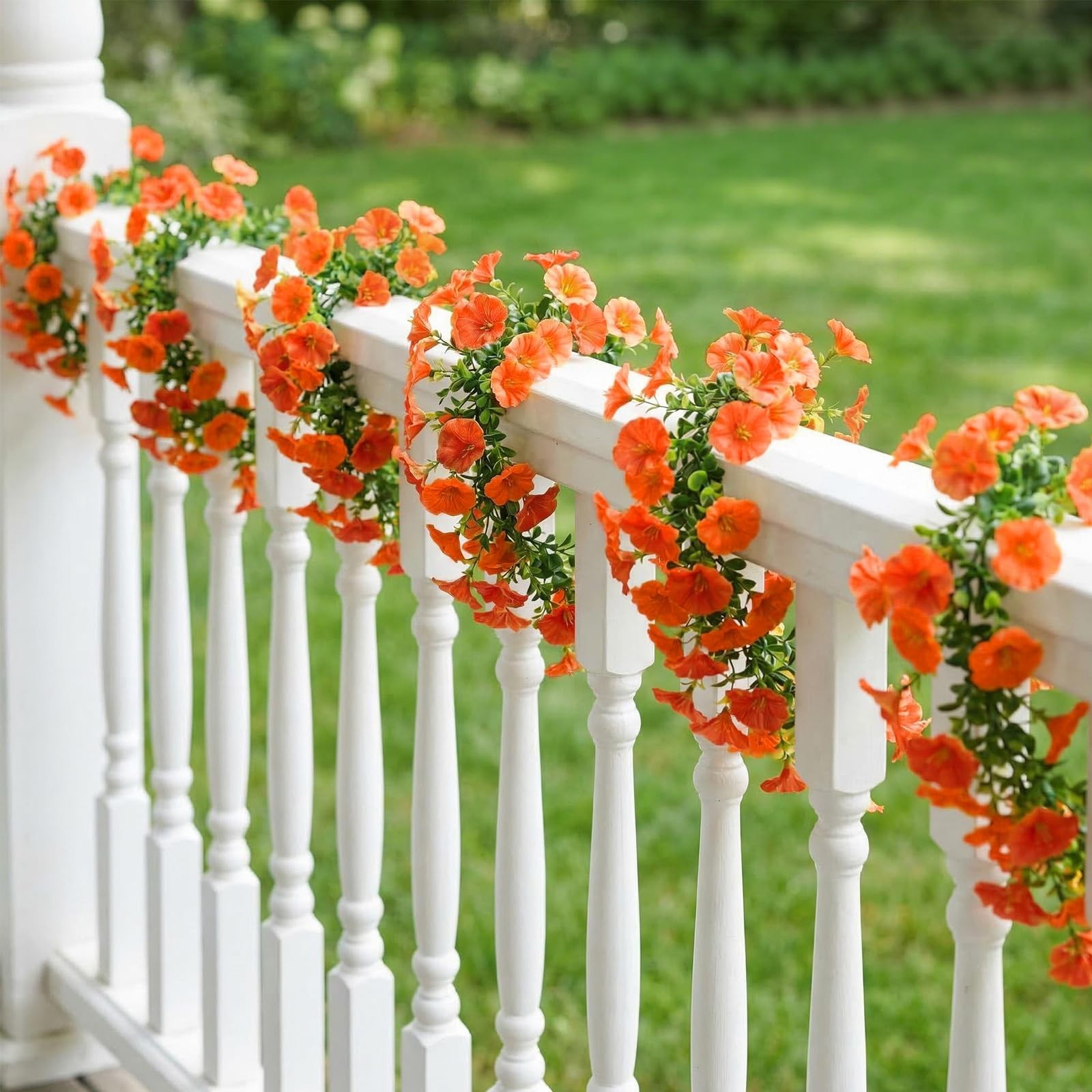 2 Pack Spring Summer Flower Garland 5.9FT Artificial Morning Glory Flower Vin…