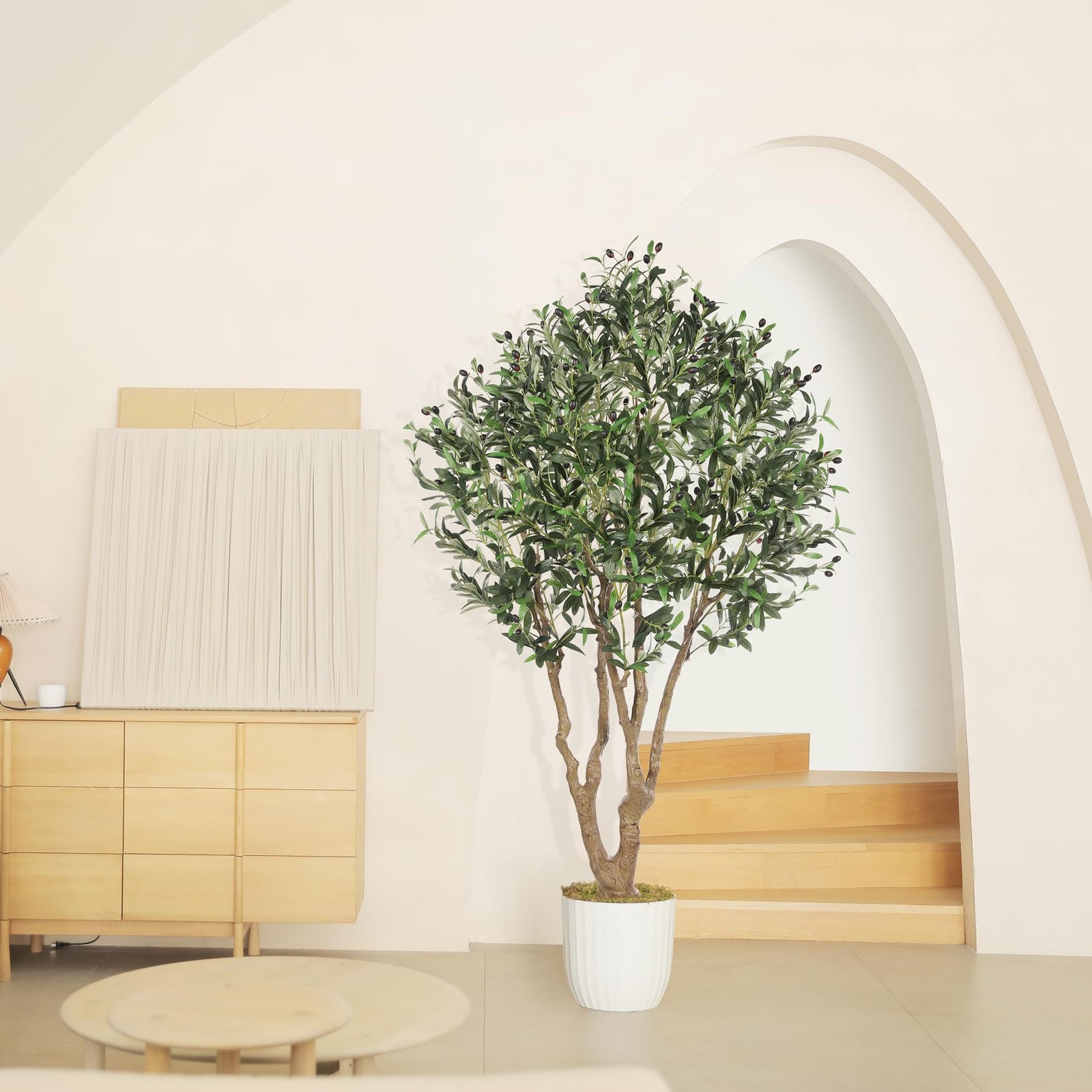 Faux Olive Tree 6ft – Olive Trees Artificial Indoor with Large Olive Branches…