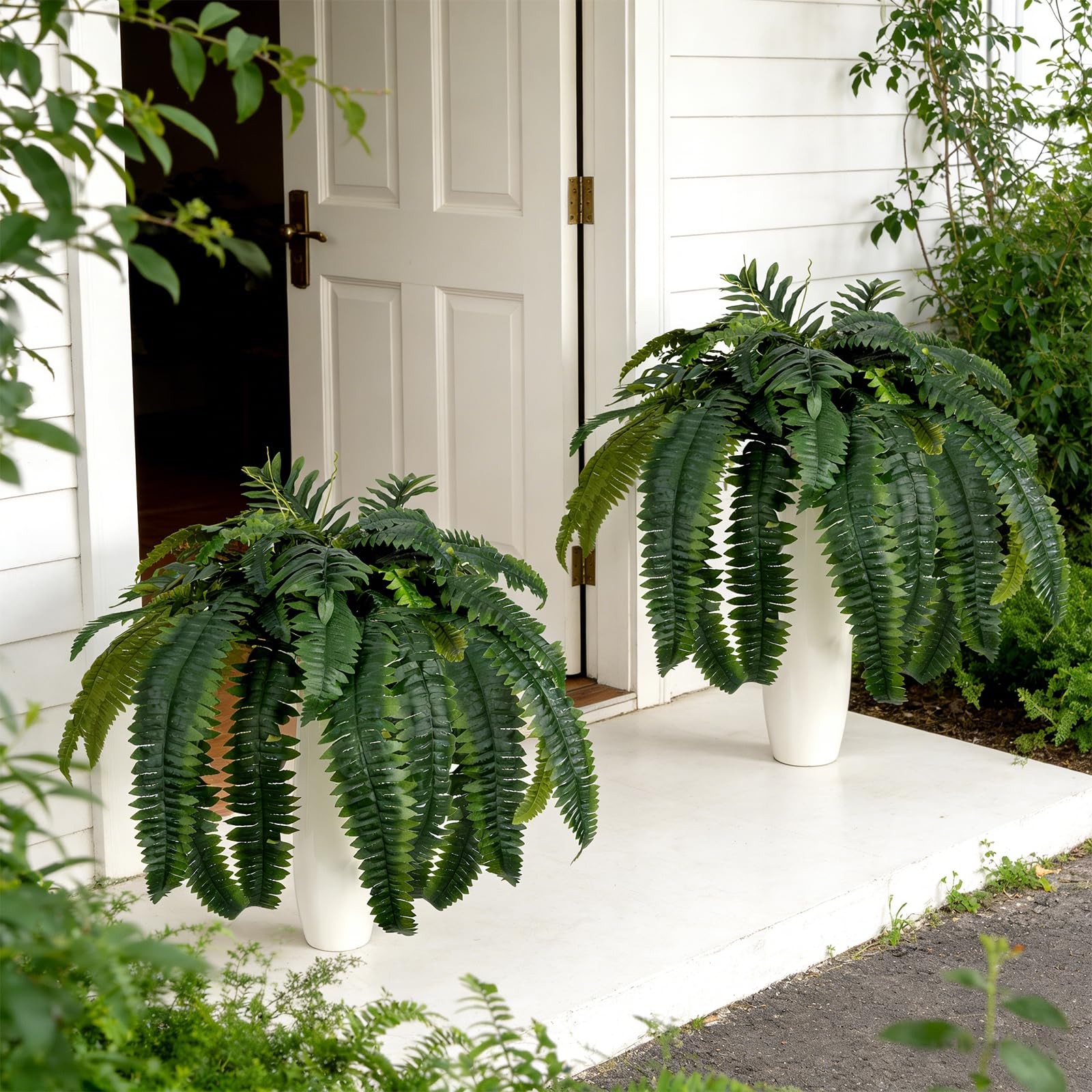 45.3Inch Artificial Fern Fake Boston Ferns Plants Large Greenery Plant Look L…