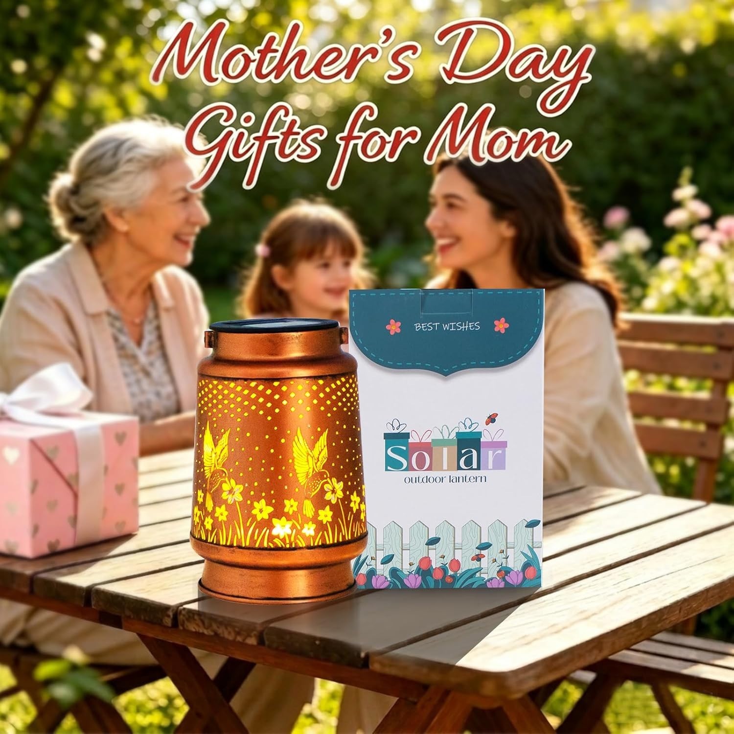 Mothers Day Gifts, Birthday Gifts for Women, Solar Lanterns Outdoor Waterproo…