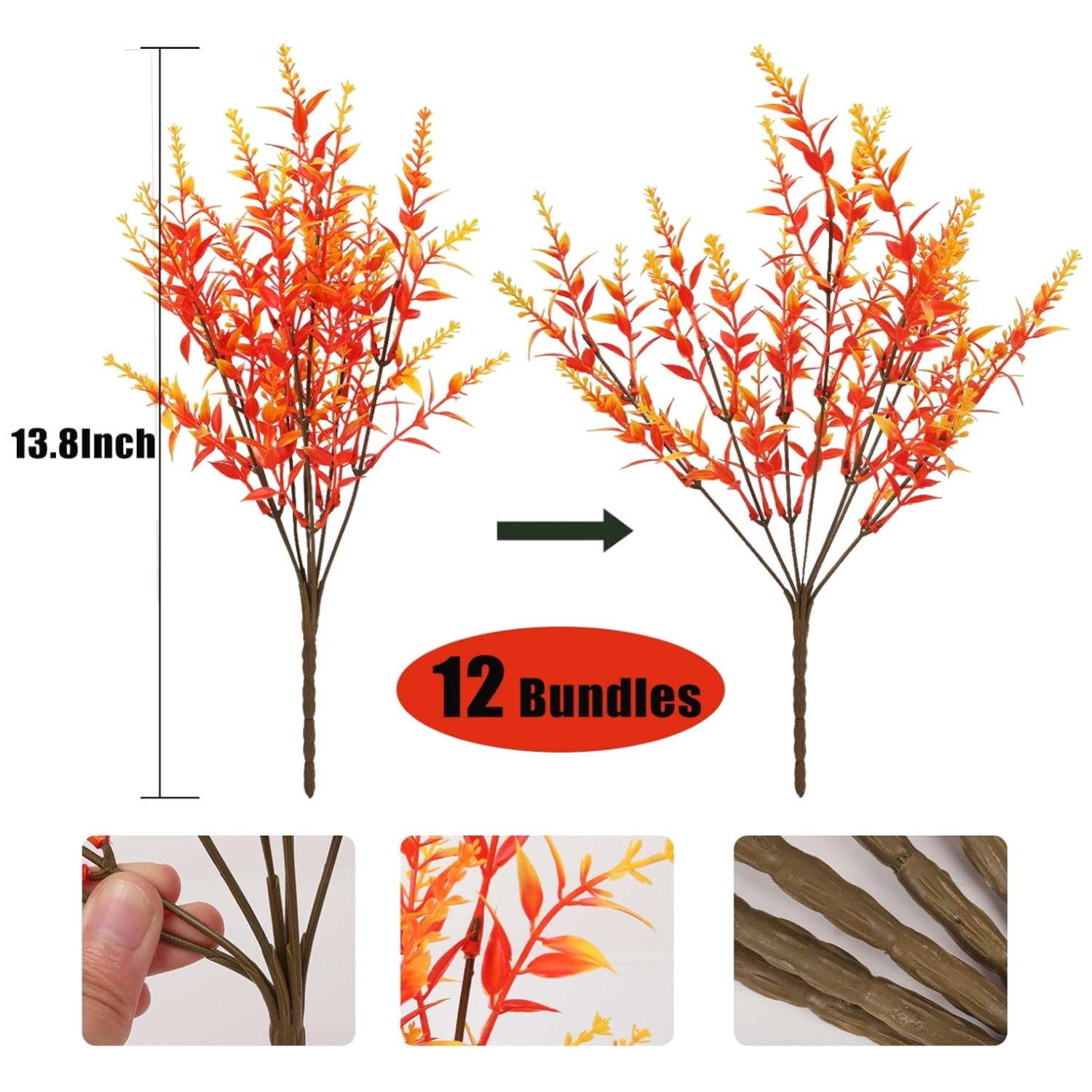 Outdoor Hanging Plant Decor – 12 Bundles Fake Boxwood Plants