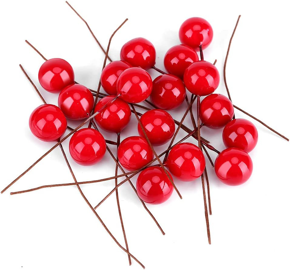100 Artificial Cherries Lifelike Simulation Red Fake Berries Model for Crafts