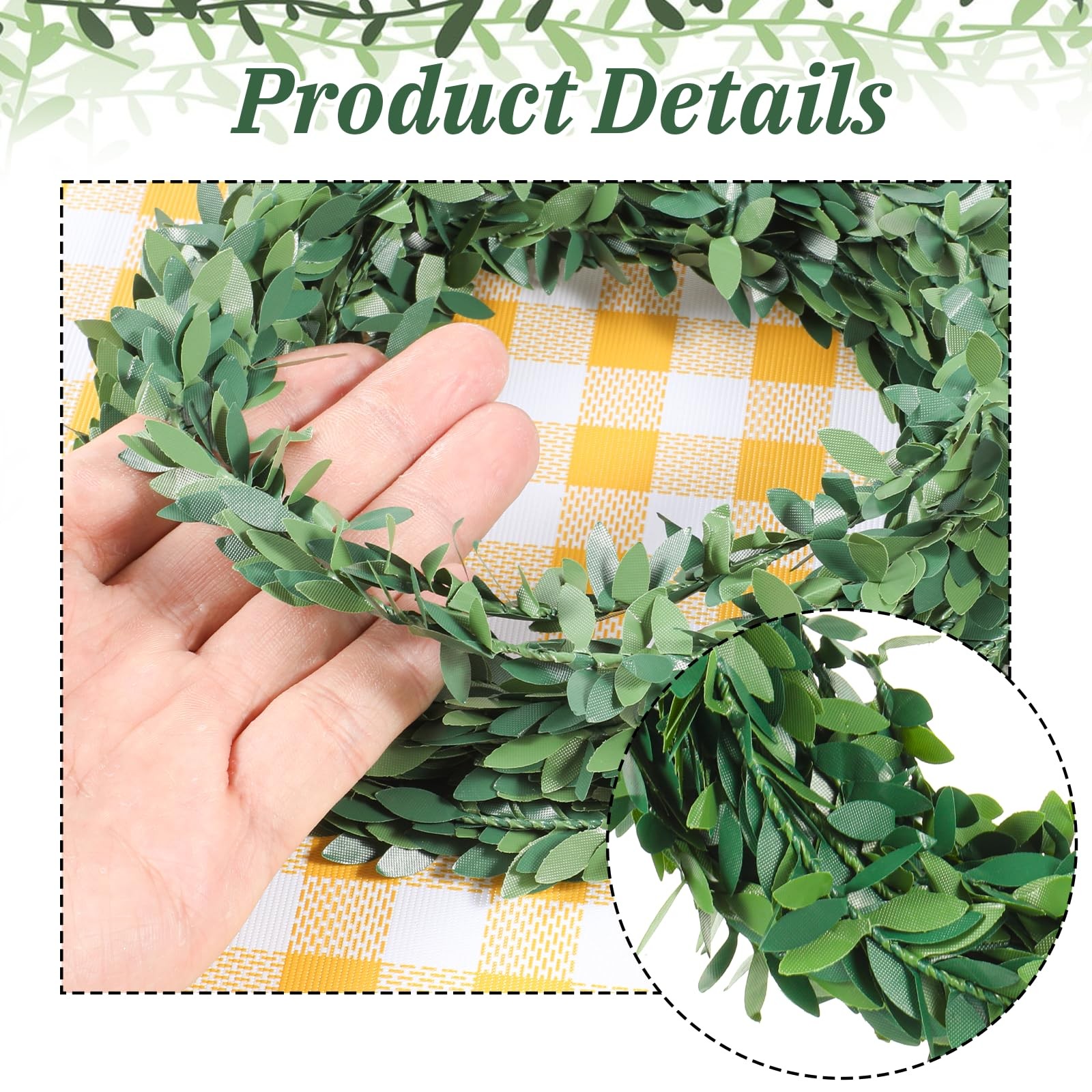 24.6 FT Artificial Green Vines for Decoration Mini Leaf Garland Green Vines Y…