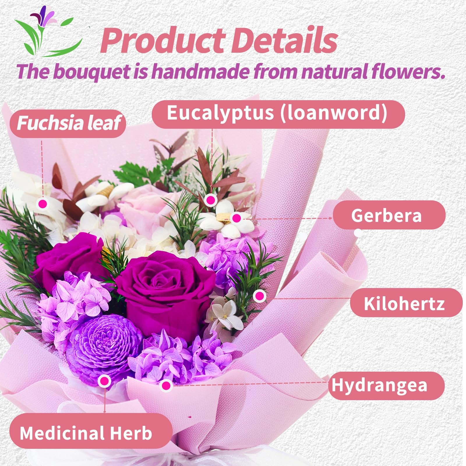 Preserved Flower Bouquet Box Dried Flowers Birthday Mothers Day Gifts For Mom