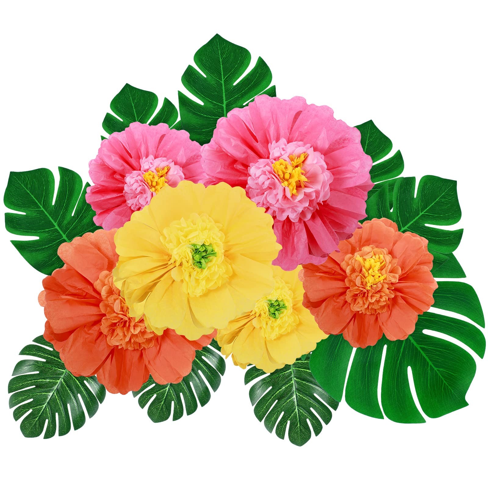 40 Pack Tropical Party Decorations Supplies Large Tissue Paper Hibiscus Flowe…