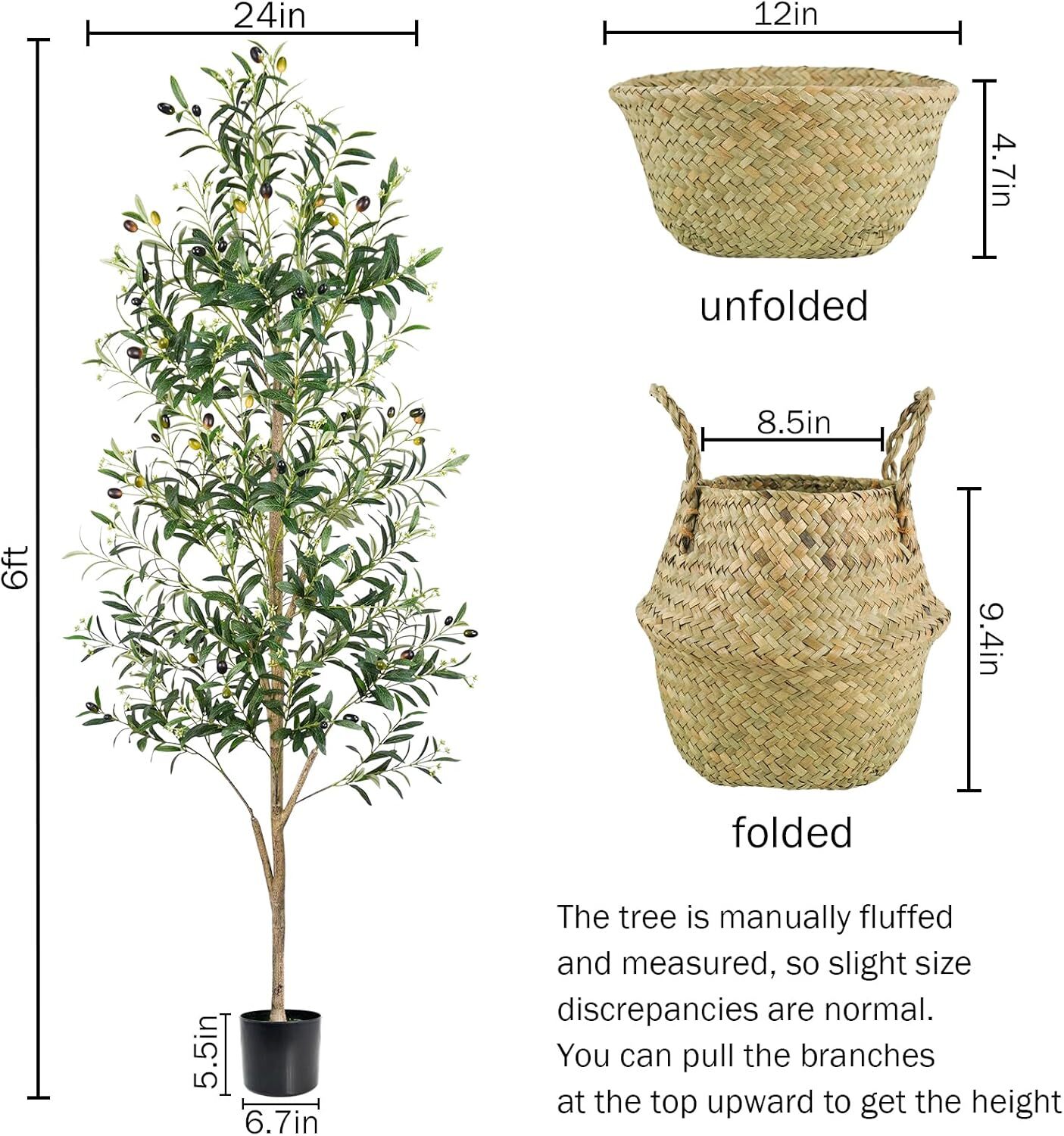 Artificial potted trees and flowerpots, indoor and outdoor silk plants