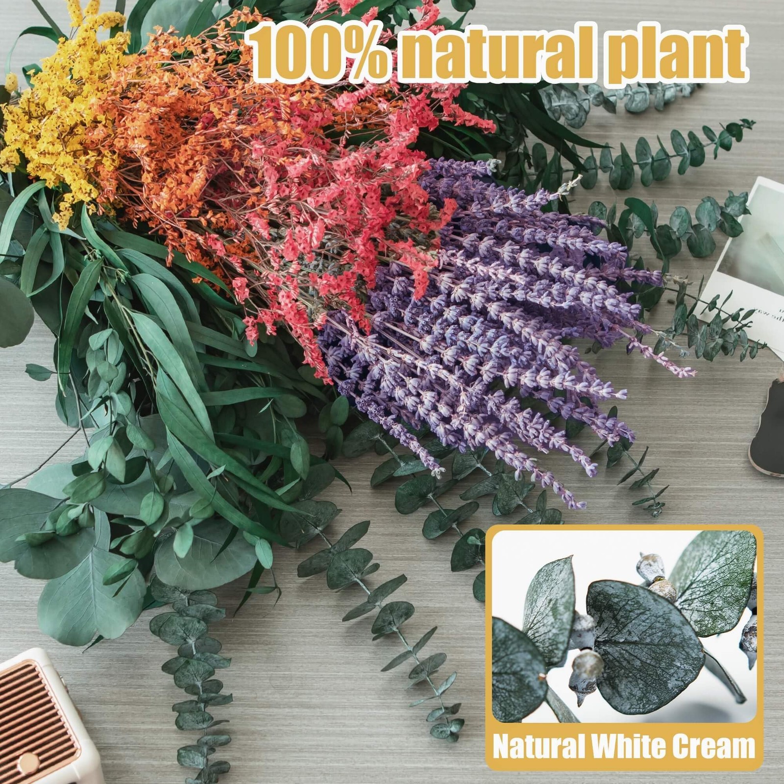 Dried Eucalyptus Lavender Bundles 130 Stems 17″ Natural Shower Decor