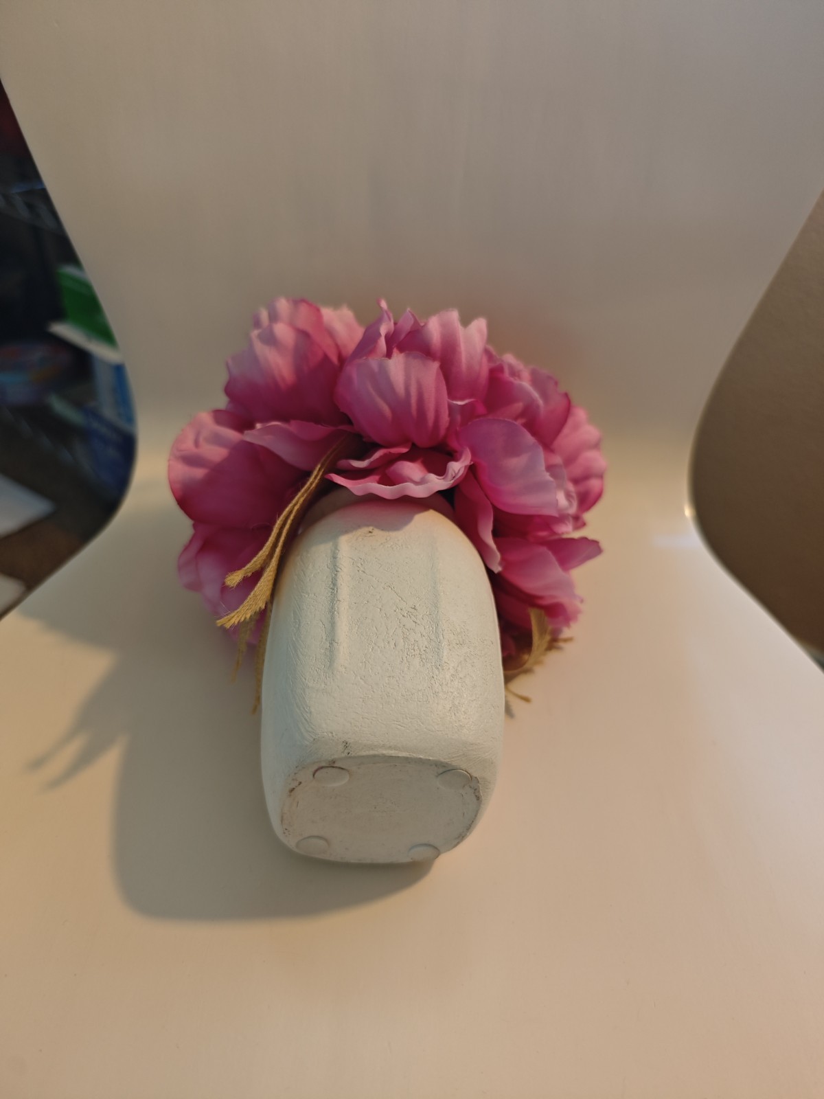Cute Pink Floral Arrangement in White Vase – Perfect Home Decor