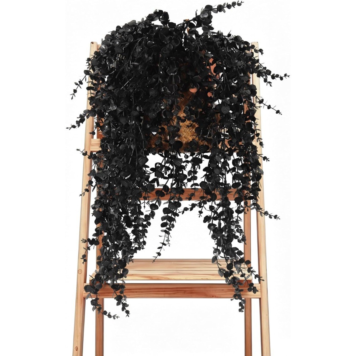4Pcs Black Hanging Flowers Artificial Plants for Halloween Garden Gothic Decor