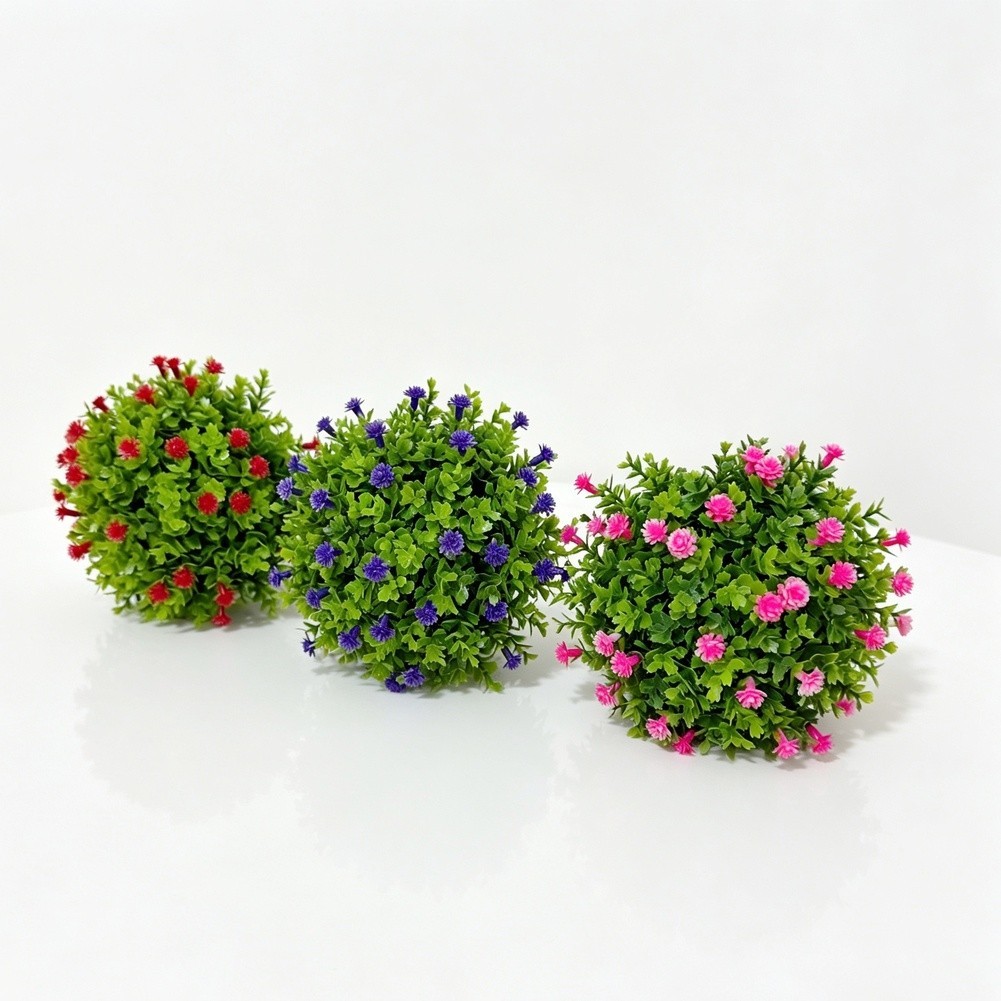 Artificial Mimosa Gypsophila Half Bonsai in Pot for Living Room Bedroom Decor