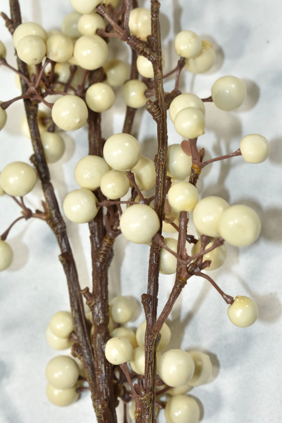 Pottery Barn Set of 3 Faux Berry Branch White Ivory 32″ Artificial Flower Stems