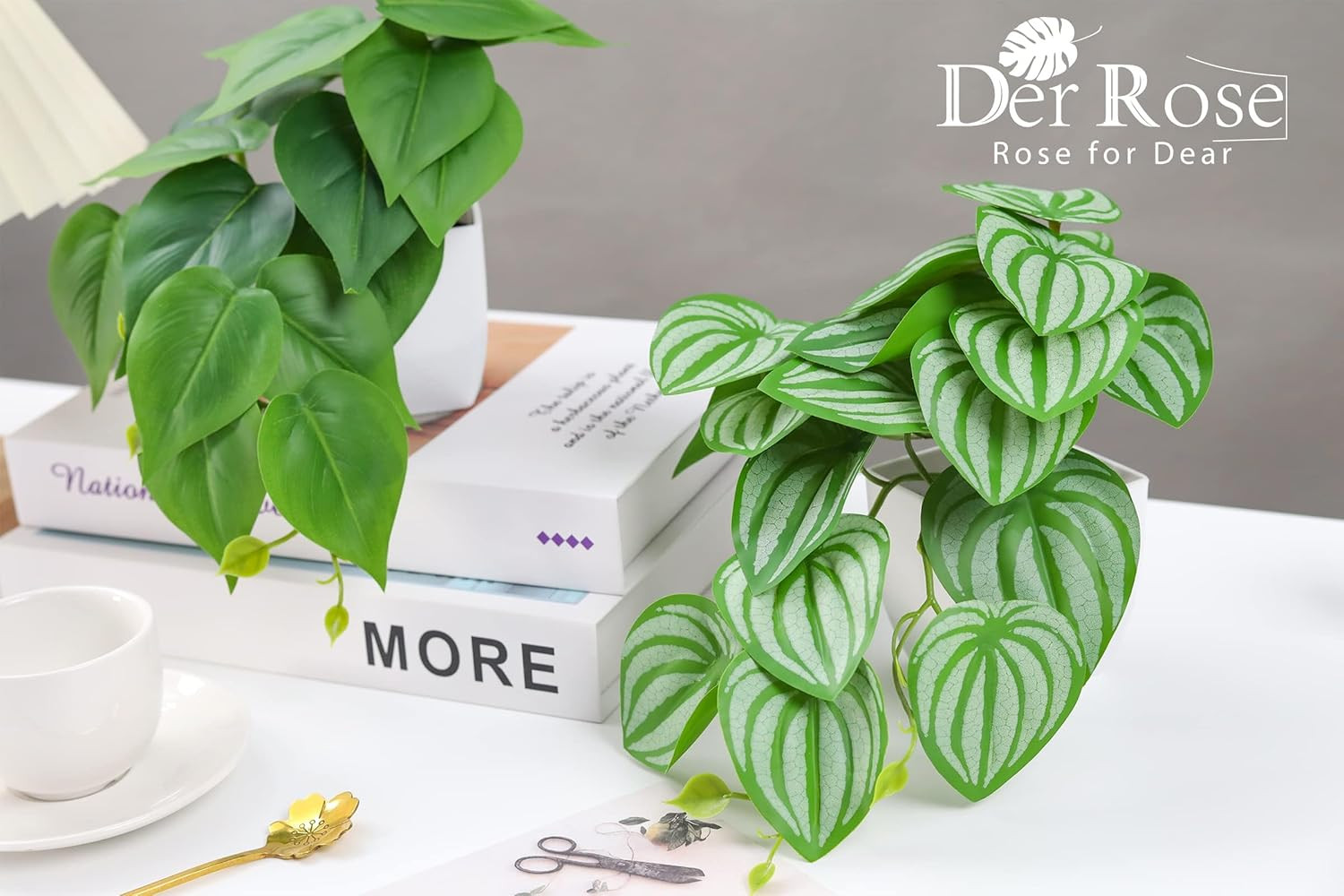 2Pcs Small Fake Plants Artificial Mini Faux Plants for Bathroom Office Desk Shel