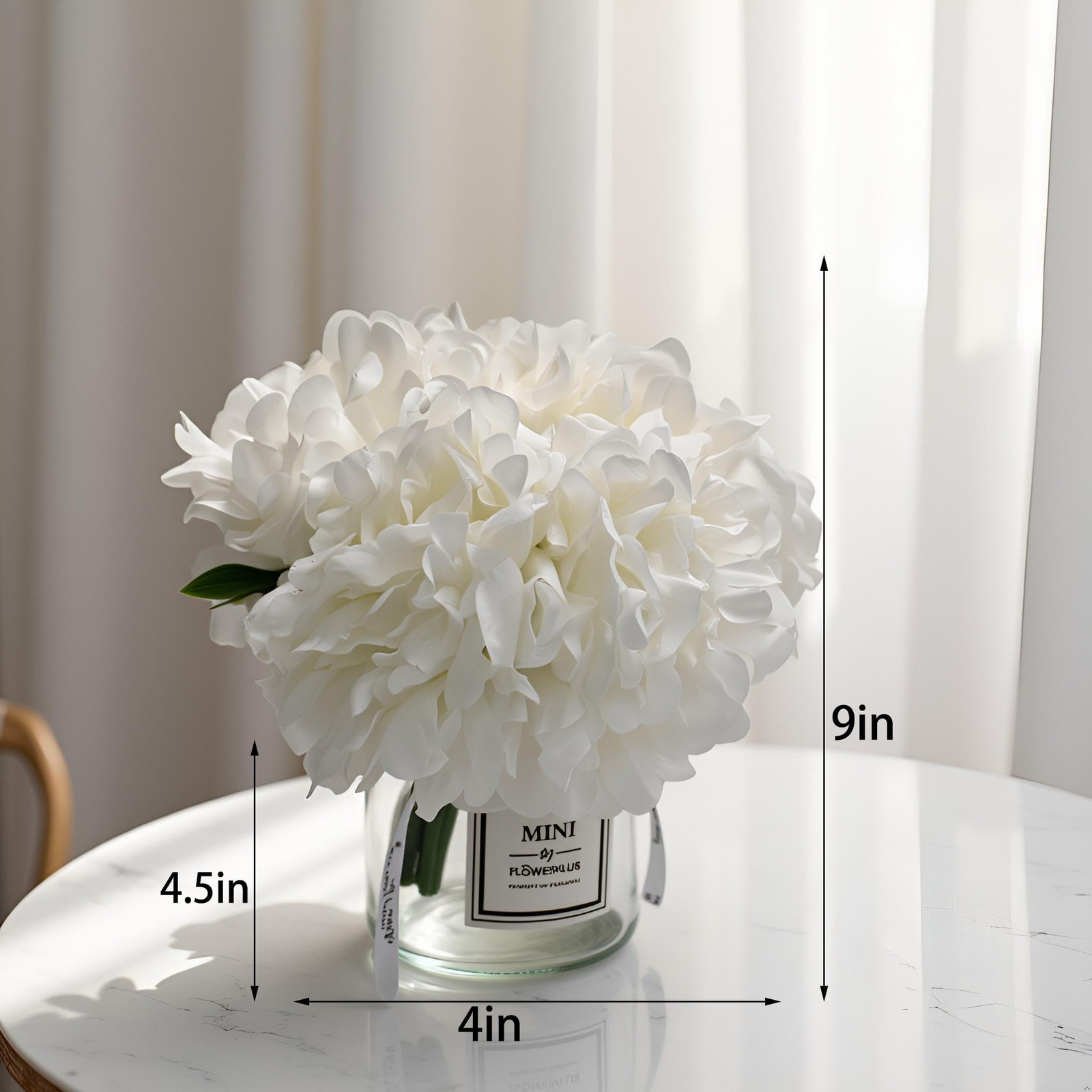 Artificial White Peony Flowers Vase Wedding Bathroom Home Table Decor