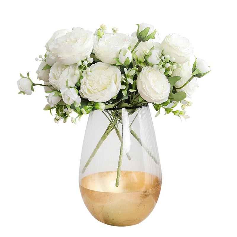 1pcs/30cm Rose Pink Silk Bouquet Peony Artificial Flower Wedding Home Decoration