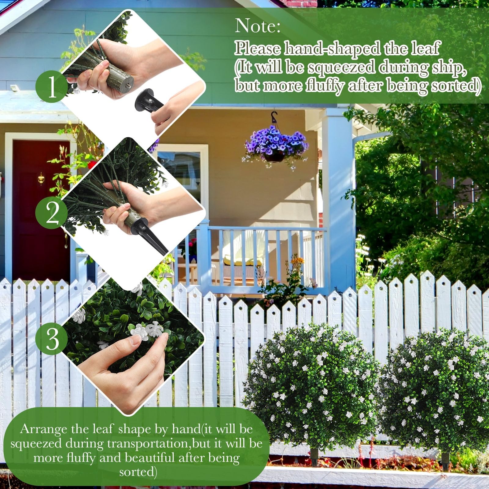 Set of 2 Artificial Boxwood Topiary Tree Fake Bushes Shrubs Outdoor Faux Plan…