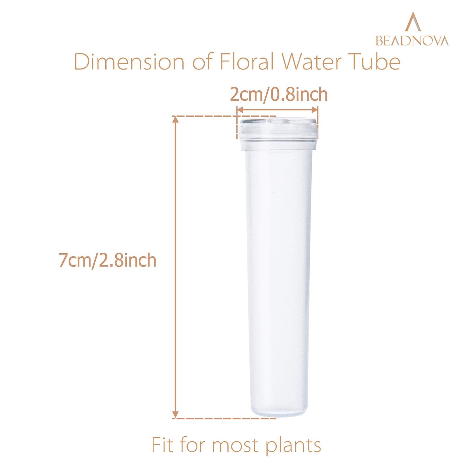 BEADNOVA Floral Water Tubes 2.8 Inch Plastic Water Tubes for Floral Flower Vials