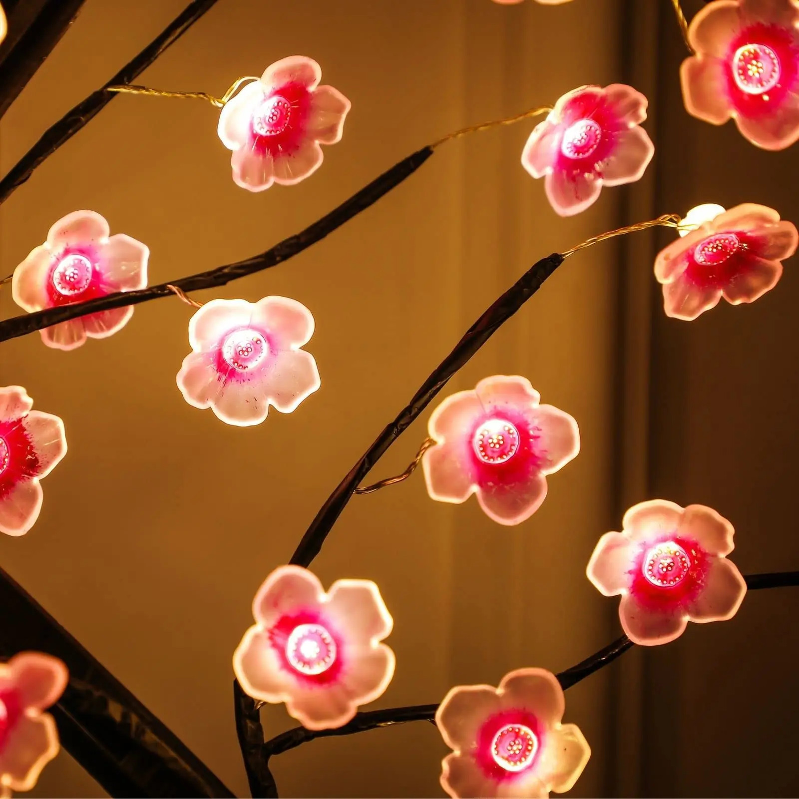 Table Tree Night Light USB/Battery Powered Touch Switch Artificial Bonsai Cherry