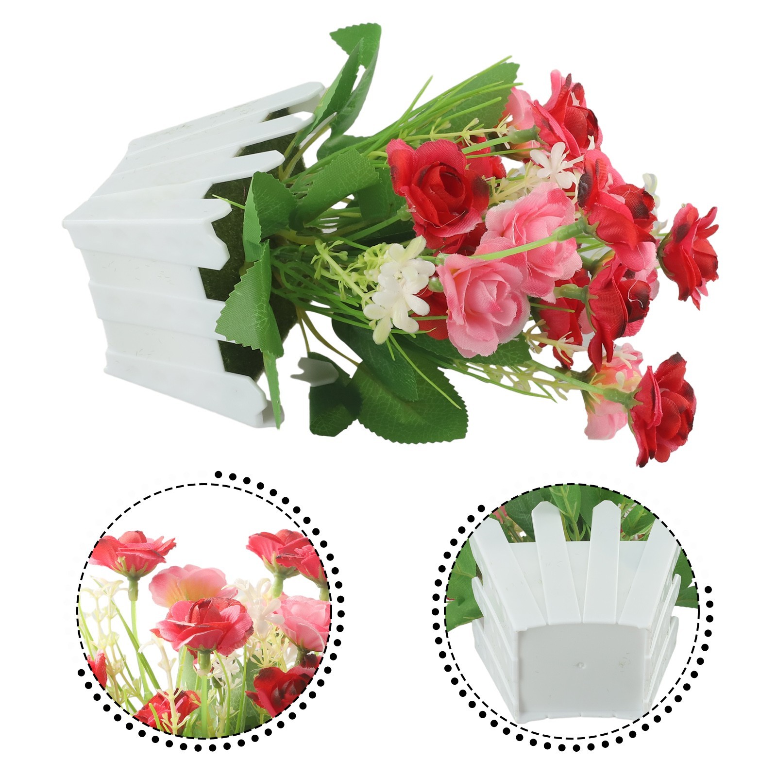 Realistic Looking Artificial Flowers in Pot for Indoor and Outdoor Use